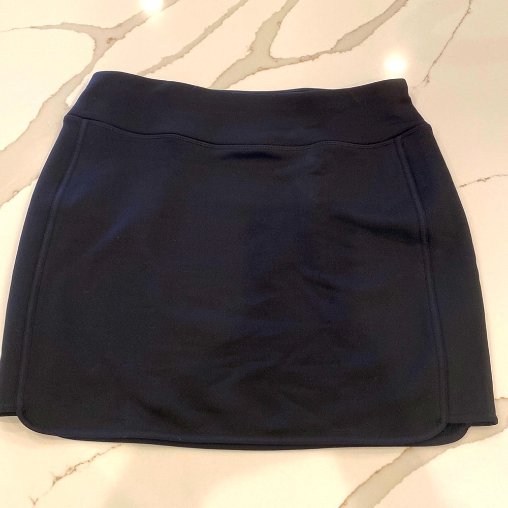 ATHLETA Black Fleece Lined Scuba Skirt Size Med